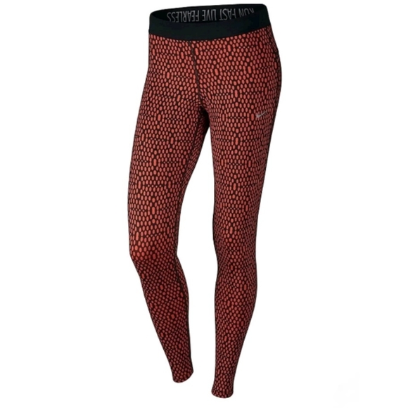 Nike Relay Dri Fit Running Pants Leggings Tights NEW Womens Small Red Black - Picture 1 of 13
